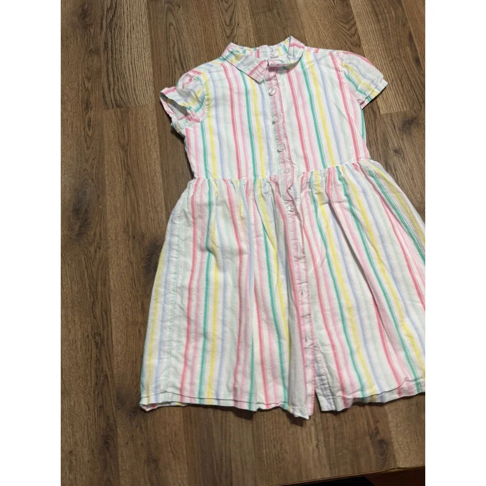 Gap Kids Dress Girls Size M (7/8) Multi Color Shirt Dress Button Front Striped